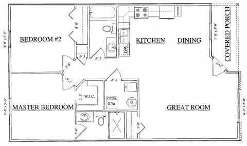 2-bedroom floorplan